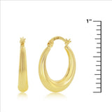 14K Y Gold 20mm Tapered Hoop Earrings - Walter Bauman Jewelers