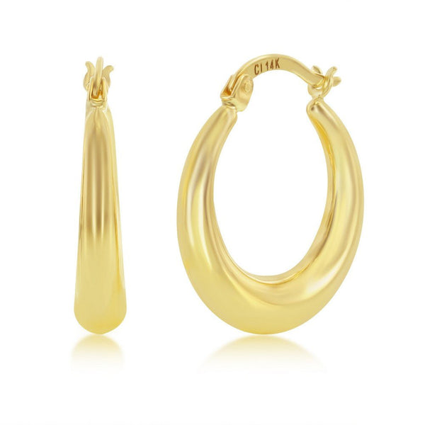 14K Y Gold 20mm Tapered Hoop Earrings - Walter Bauman Jewelers
