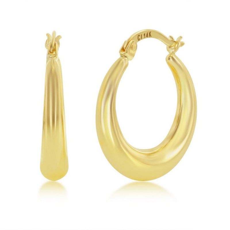 14K Y Gold 20mm Tapered Hoop Earrings - Walter Bauman Jewelers