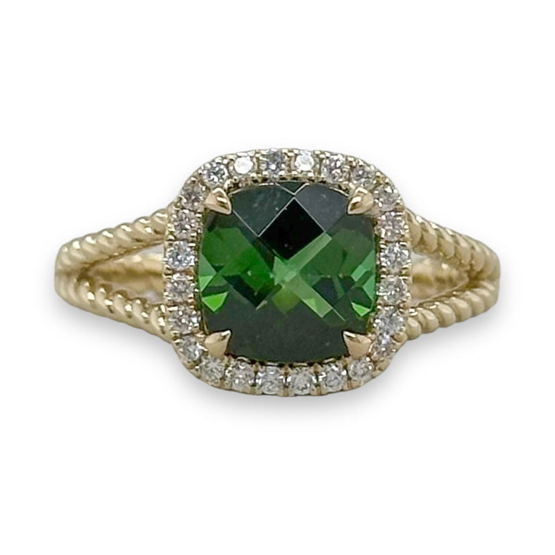 14K Y Gold 2.10ctw Tourmaline and 0.20ctw Diamond Ring - Walter Bauman Jewelers