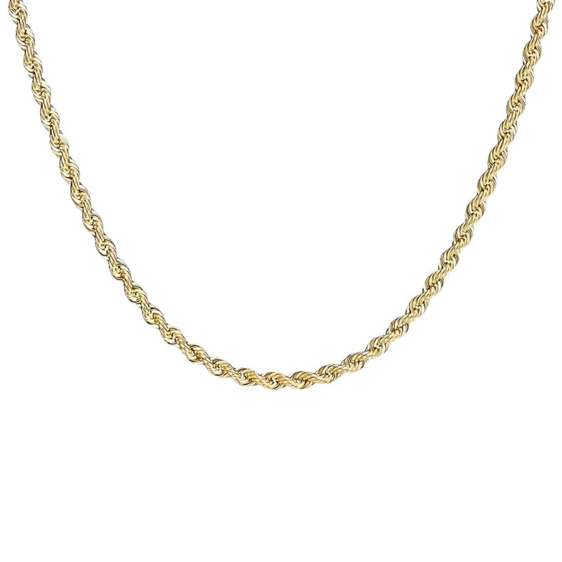 14K Y Gold 22" 023 Solid Rope Chain 3.0mm - Walter Bauman Jewelers