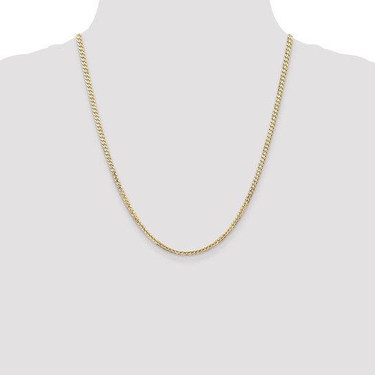 14K Y Gold 22" 3mm Open Concave Curb Chain - Walter Bauman Jewelers