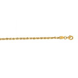 14K Y Gold 22" Dia Cut 023 Solid Rope Chain 3.0mm - Walter Bauman Jewelers