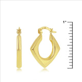 14K Y Gold 22x20mm Diamond Shaped Hoop Earrings - Walter Bauman Jewelers