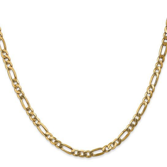 14K Y Gold 24" 4mm Flat Figaro Chain - Walter Bauman Jewelers