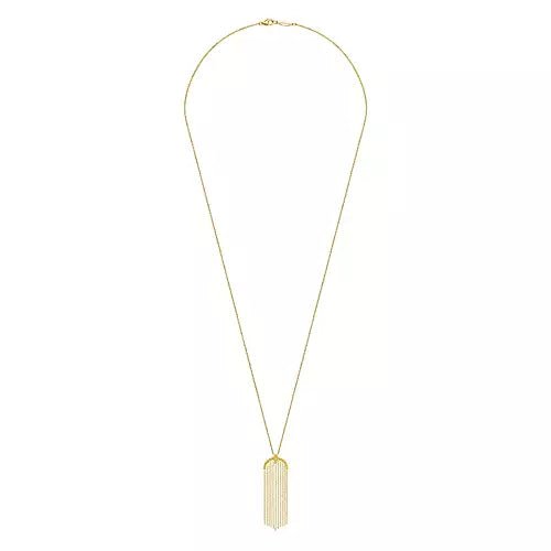 14K Y Gold 24" Tassel Pendant Necklace - Walter Bauman Jewelers