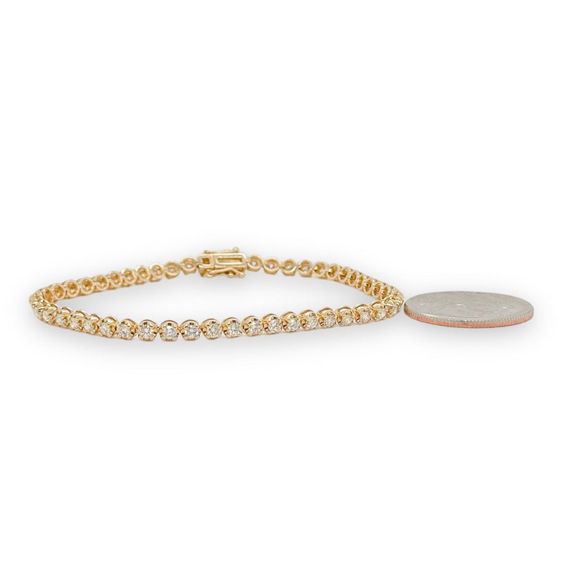 14K Y Gold 2.50ctw Diamond Tennis Bracelet - Walter Bauman Jewelers