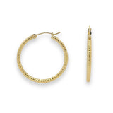 14K Y Gold 25mm Dia Cut Hoop Earrings - Walter Bauman Jewelers