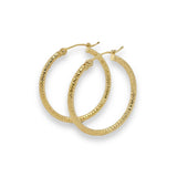 14K Y Gold 25mm Dia Cut Hoop Earrings - Walter Bauman Jewelers