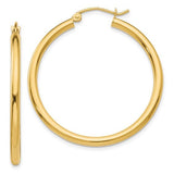 14K Y Gold 2.5mm Lightweight Hoop Earrings - Walter Bauman Jewelers