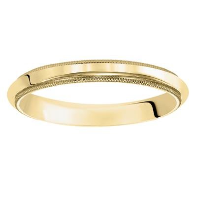 14K Y Gold 2.5mm Milgrain Edge Wedding Band 1.8grms - Walter Bauman Jewelers