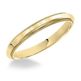 14K Y Gold 2.5mm Milgrain Edge Wedding Band 1.8grms - Walter Bauman Jewelers