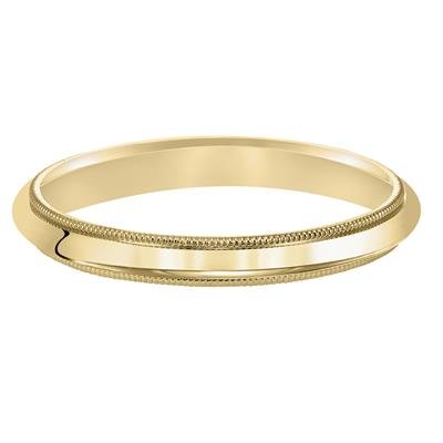 14K Y Gold 2.5mm Milgrain Edge Wedding Band 1.8grms - Walter Bauman Jewelers