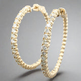 14K Y Gold 2cttw Diamond Hoop Earrings - Walter Bauman Jewelers