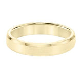 14K Y Gold 4.5mm Flat Bevel Edge Carved Wedding Band - Walter Bauman Jewelers