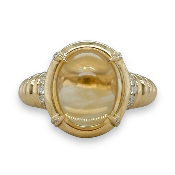14K Y Gold 4.89ct Citrine and 0.27cttw SI1/H Diamond Ring - Walter Bauman Jewelers