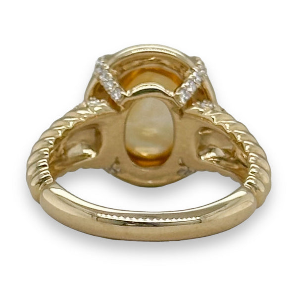 14K Y Gold 4.89ct Citrine and 0.27cttw SI1/H Diamond Ring - Walter Bauman Jewelers