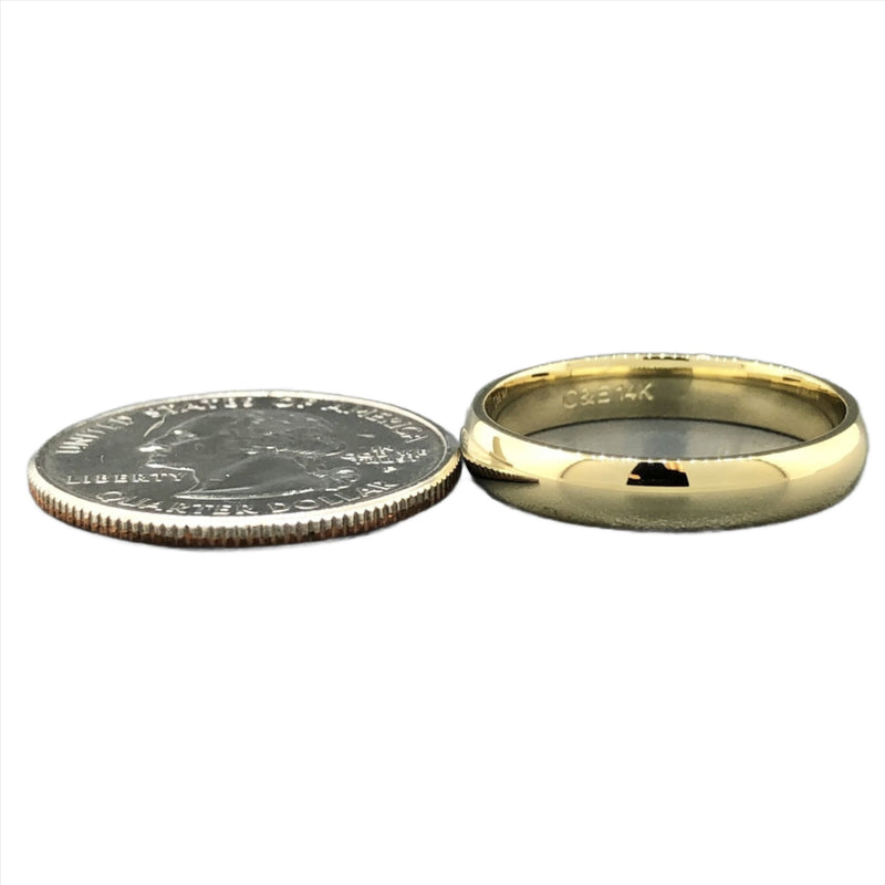 14K Y Gold 4mm Wide Plain band 6 - Walter Bauman Jewelers