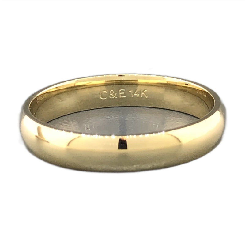 14K Y Gold 4mm Wide Plain band 6 - Walter Bauman Jewelers