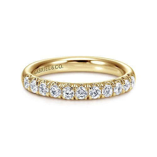 14K Y Gold .50cttw Ladies French Pave Diamond Band - Walter Bauman Jewelers