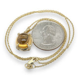 14K Y Gold 5.29ct Citrine and 0.10cttw SI1/H Diamond Pendant - Walter Bauman Jewelers