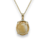 14K Y Gold 5.29ct Citrine and 0.10cttw SI1/H Diamond Pendant - Walter Bauman Jewelers