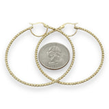 14K Y Gold 55mm Dia Cut Beaded Hoop Earrings - Walter Bauman Jewelers