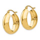 14K Y Gold 6.5mm Round Hoop Earrings - Walter Bauman Jewelers