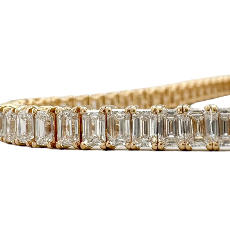 14K Y Gold 6.70cttw Emerald Cut G/VS1 Diamond Bracelet - Walter Bauman Jewelers