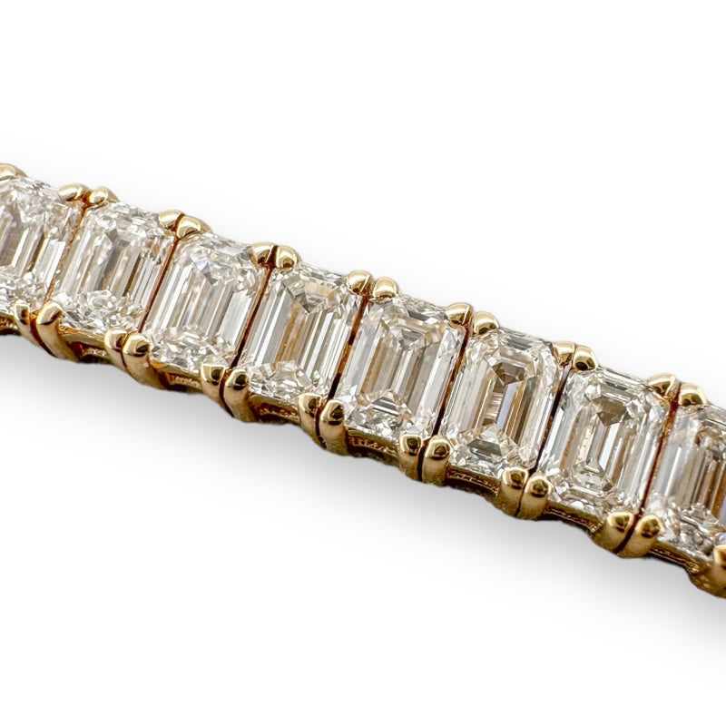 14K Y Gold 6.70cttw Emerald Cut G/VS1 Diamond Bracelet - Walter Bauman Jewelers