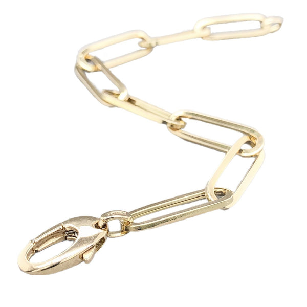 14K Y Gold 7" Paperclip Bracelet - Walter Bauman Jewelers