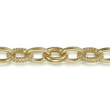 14K Y Gold 7.5" Textured Link Bracelet - Walter Bauman Jewelers