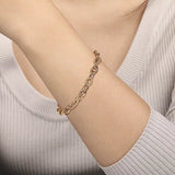 14K Y Gold 7.5" Textured Link Bracelet - Walter Bauman Jewelers