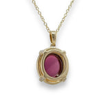 14K Y Gold 8.59ct Garnet and 0.10cttw SI1/H Diamond Pendant - Walter Bauman Jewelers