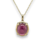 14K Y Gold 8.59ct Garnet and 0.10cttw SI1/H Diamond Pendant - Walter Bauman Jewelers