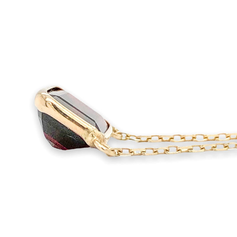 14K Y Gold 8X6mm Garnet Pendant - Walter Bauman Jewelers
