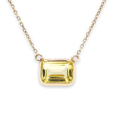 14K Y Gold 8X6mm Lemon Quartz Pendant - Walter Bauman Jewelers