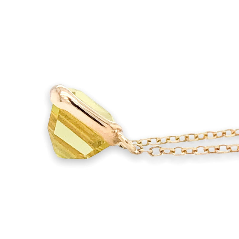 14K Y Gold 8X6mm Lemon Quartz Pendant - Walter Bauman Jewelers