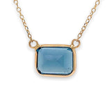 14K Y Gold 8X6mm London Blue Topaz Pendant - Walter Bauman Jewelers