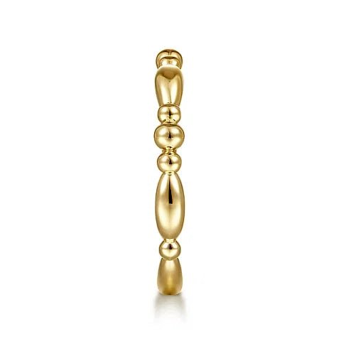 14K Y Gold Alternating Bar and Bead Stackable Ring - Walter Bauman Jewelers
