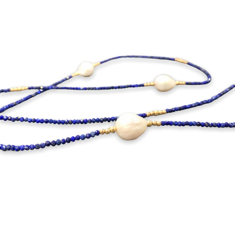 Lapis 14K 36 in outlets necklace