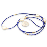 14K Y Gold Baroque FWP & Lapis Lazuli 36” Endless Necklace - Walter Bauman Jewelers