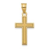 14K Y Gold Beaded Frame Cross - Walter Bauman Jewelers