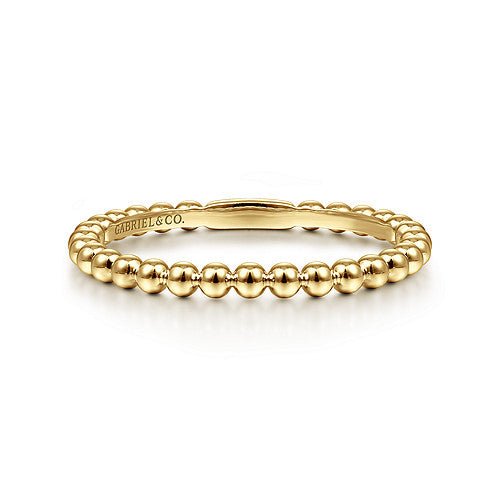 14K Y Gold Beaded Stackable Ring - Walter Bauman Jewelers