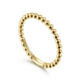 14K Y Gold Beaded Stackable Ring - Walter Bauman Jewelers