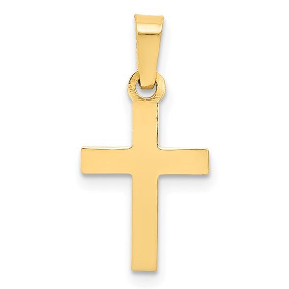 14K Y Gold Cross 15.5mm x 10mm X 1.2mm - Walter Bauman Jewelers