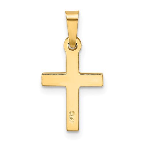 14K Y Gold Cross 15.5mm x 10mm X 1.2mm - Walter Bauman Jewelers