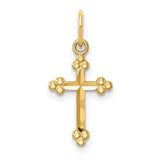 14K Y Gold Dia Cut Budded Cross - Walter Bauman Jewelers