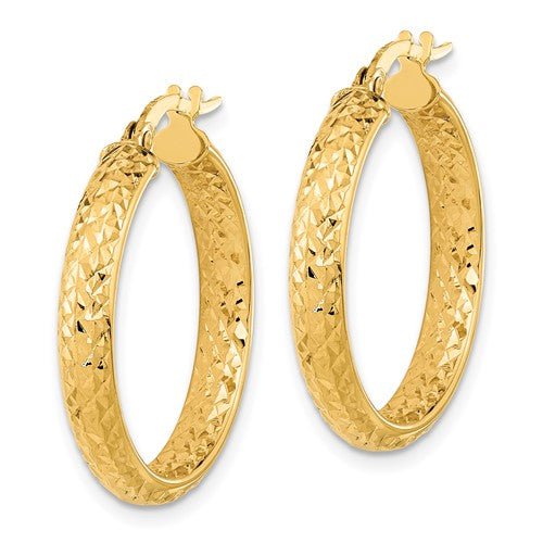 14K Y Gold Dia Cut Hoop Earrings 2.2grms - Walter Bauman Jewelers