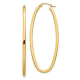 14K Y Gold Elongated Hoop Earrings - Walter Bauman Jewelers
